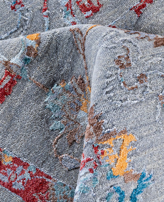 Traditional Abstarct Wool, Silk Hand Knotted Gray Area Rug 8' 1" x 10' 0"