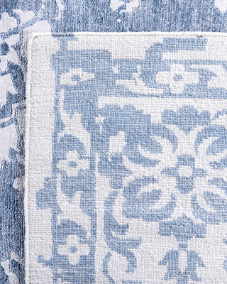 Contemporary Modern Hand Knotted Abstract Silk Ivory Area Rug 9' 2" x 12' 1"