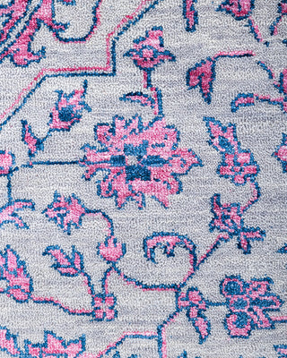 Traditional Ikat Hand Knotted Abstract Silk & Wool Blend Gray Area Rug 8' 1" x 10' 4"