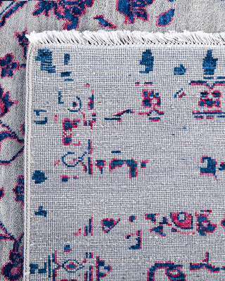 Traditional Ikat Hand Knotted Abstract Silk & Wool Blend Gray Area Rug 9' 1" x 12' 1"