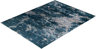 Traditional Ikat Hand Knotted Abstract Silk & Wool Blend Green Area Rug 9' 2" x 12' 1"