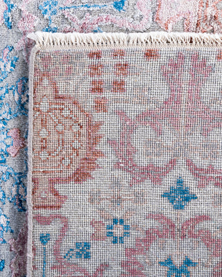 Traditional Ikat Hand Knotted Abstract Silk & Wool Blend Gray Area Rug 8' 2" x 10' 0"