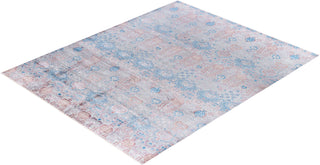 Traditional Ikat Hand Knotted Abstract Silk & Wool Blend Gray Area Rug 8' 2" x 10' 0"
