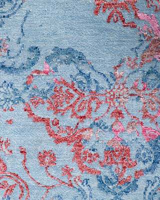 Traditional Ikat Hand Knotted Abstract Silk & Wool Blend Rust Area Rug 8' 2" x 10' 2"