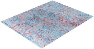 Traditional Ikat Hand Knotted Abstract Silk & Wool Blend Rust Area Rug 8' 2" x 10' 2"