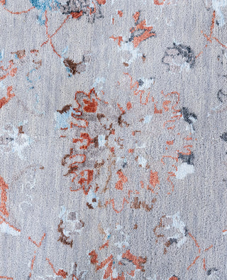 Traditional Abstarct Wool, Silk Hand Knotted Gray Area Rug 9' 2" x 12' 1"