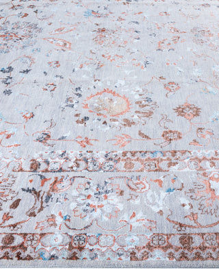 Traditional Abstarct Wool, Silk Hand Knotted Gray Area Rug 9' 2" x 12' 1"