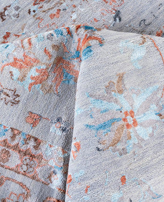 Traditional Abstarct Wool, Silk Hand Knotted Gray Area Rug 9' 2" x 12' 1"