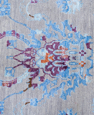 Traditional Abstarct Wool, Silk Hand Knotted Gray Area Rug 9' 3" x 12' 1"