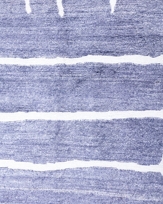 Contemporary Modern Hand Knotted Geometric Silk Gray Area Rug 9' 1" x 12' 0"