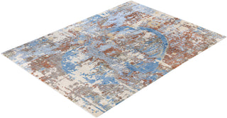 Traditional Abstarct Silk Hand Knotted Ivory Area Rug 9' 0" x 12' 4"