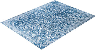 Traditional Abstarct Wool, Silk Hand Knotted Navy Area Rug 9' 2" x 12' 1"