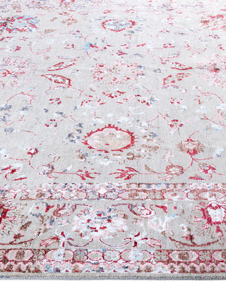 Traditional Ikat Hand Knotted Abstract Silk & Wool Blend Gray Area Rug 8' 1" x 10' 0"