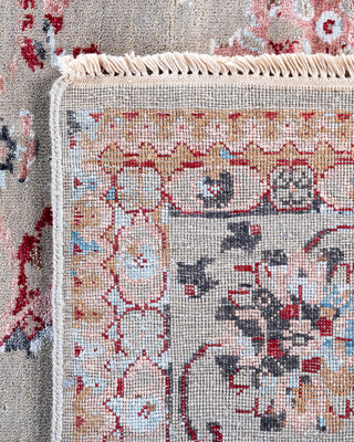 Traditional Ikat Hand Knotted Abstract Silk & Wool Blend Gray Area Rug 8' 1" x 10' 0"