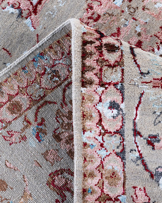 Traditional Ikat Hand Knotted Abstract Silk & Wool Blend Gray Area Rug 8' 1" x 10' 0"