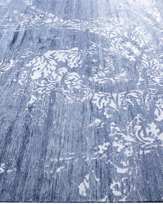 Contemporary Modern Hand Knotted Abstract Silk Gray Area Rug 9' 2" x 12' 0"