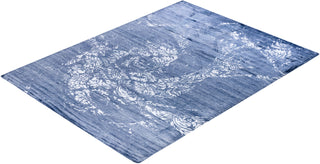 Contemporary Modern Hand Knotted Abstract Silk Gray Area Rug 9' 2" x 12' 0"