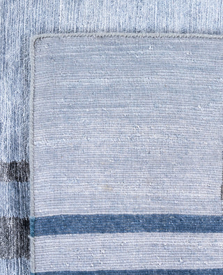Contemporary Geometric Silk Hand Knotted Gray Area Rug 9' 1" x 12' 0"