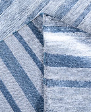 Contemporary Geometric Silk Hand Knotted Gray Area Rug 9' 1" x 12' 0"