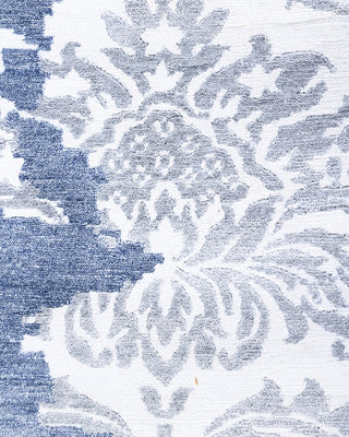 Contemporary Modern Hand Knotted Abstract Silk Ivory Area Rug 9' 0" x 12' 0"
