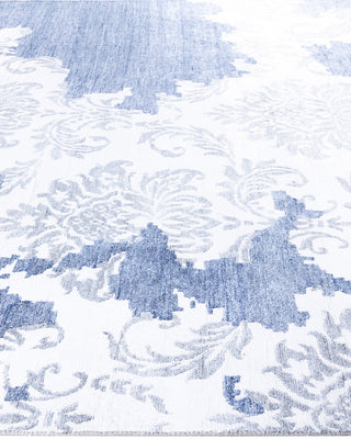 Contemporary Modern Hand Knotted Abstract Silk Ivory Area Rug 9' 0" x 12' 0"