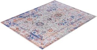 Traditional Ikat Hand Knotted Abstract Silk & Wool Blend Gray Area Rug 8' 0" x 10' 4"