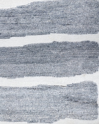 Contemporary Modern Hand Knotted Abstract Silk Gray Area Rug 9' 0" x 11' 10"