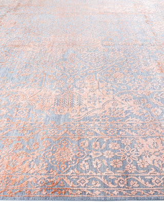 Traditional Abstarct Wool, Silk Hand Knotted Gray Area Rug 9' 1" x 12' 4"