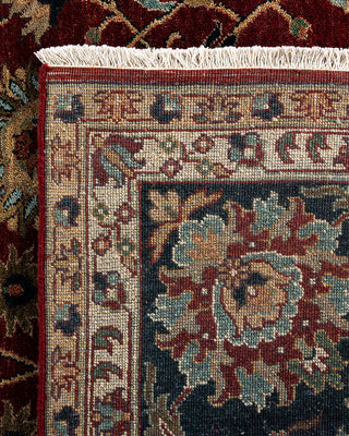 Traditional Indo Persian Hand Knotted Floral Wool Red Area Rug 9' 1" x 11' 9"