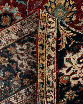 Traditional Indo Persian Hand Knotted Floral Wool Red Area Rug 9' 1" x 11' 9"