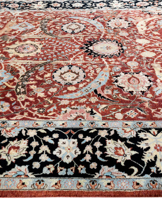 Traditional Floral Wool Hand Knotted Red Area Rug 8' 10" x 12' 3"