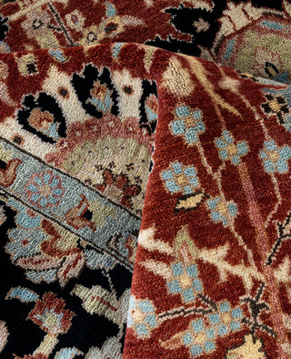 Traditional Floral Wool Hand Knotted Red Area Rug 8' 10" x 12' 3"