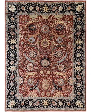 Traditional Floral Wool Hand Knotted Red Area Rug 8' 10" x 12' 3"