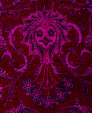 Contemporary Overdyed Wool Hand Knotted Pink Area Rug 6' 2" x 9' 1"