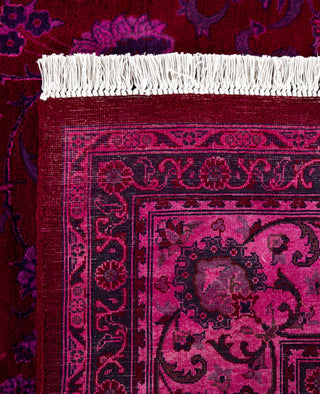 Contemporary Overdyed Wool Hand Knotted Pink Area Rug 6' 2" x 9' 1"