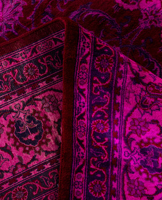 Contemporary Overdyed Wool Hand Knotted Pink Area Rug 6' 2" x 9' 1"