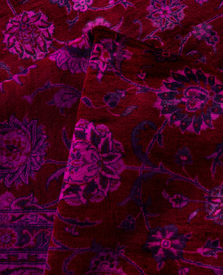 Contemporary Overdyed Wool Hand Knotted Pink Area Rug 6' 2" x 9' 1"