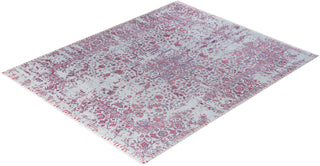 Traditional Ikat Hand Knotted Abstract Silk & Wool Blend Gray Area Rug 8' 1" x 10' 0"
