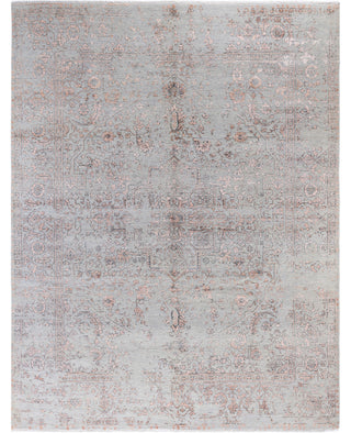 Traditional Abstarct Wool, Silk Hand Knotted Gray Area Rug 8' 2" x 10' 3"