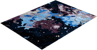 Traditional Ikat Hand Knotted Abstract Silk & Wool Blend Black Area Rug 9' 3" x 12' 2"