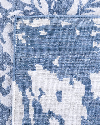Contemporary Modern Hand Knotted Abstract Silk Ivory Area Rug 9' 2" x 12' 1"