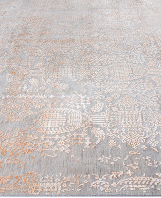 Traditional Abstarct Wool, Silk Hand Knotted Gray Area Rug 8' 10" x 12' 0"