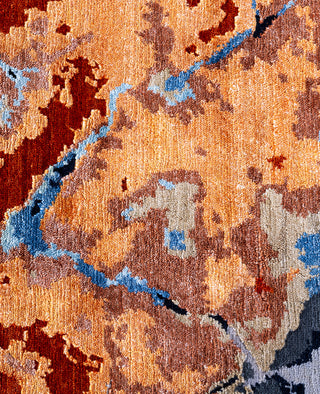Contemporary Abstarct Wool, Silk Hand Knotted Gray Area Rug 8' 2" x 10' 2"
