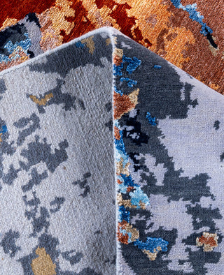 Contemporary Abstarct Wool, Silk Hand Knotted Gray Area Rug 8' 2" x 10' 2"
