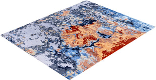 Contemporary Abstarct Wool, Silk Hand Knotted Gray Area Rug 8' 2" x 10' 2"