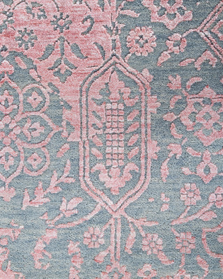 Traditional Ikat Hand Knotted Abstract Silk & Wool Blend Gray Area Rug 9' 1" x 11' 10"