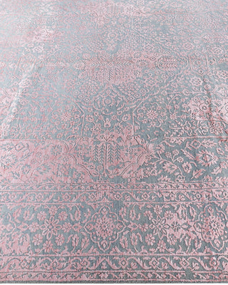 Traditional Ikat Hand Knotted Abstract Silk & Wool Blend Gray Area Rug 9' 1" x 11' 10"