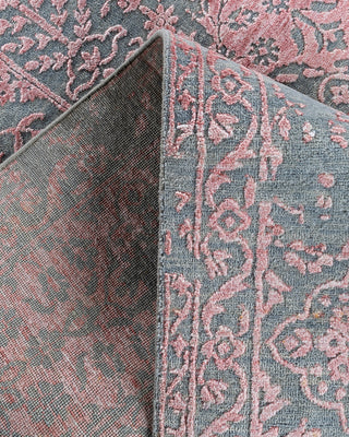 Traditional Ikat Hand Knotted Abstract Silk & Wool Blend Gray Area Rug 9' 1" x 11' 10"