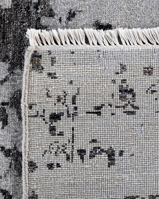 Traditional Ikat Hand Knotted Abstract Silk & Wool Blend Gray Area Rug 8' 1" x 10' 2"