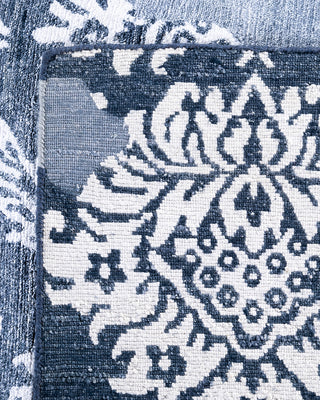 Contemporary Modern Hand Knotted Abstract Silk Gray Area Rug 8' 10" x 12' 1"